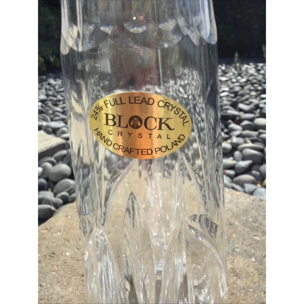 Vintage Block Crystal Decanter with Stopper - excellent cond. 16